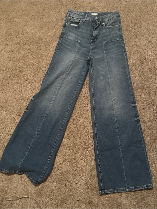Good American Denim - Good American Wide-Leg High-Rise Jeans in Blue Wash